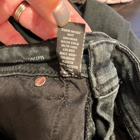 INC International Concepts Black Boot Leg Regular Fit Jeans Sz 0 - Picture 5 of 6